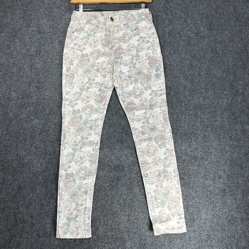 Seven7 Jeans Womens 6 High Rise Skinny Cotton Stretch Floral Pockets NEW